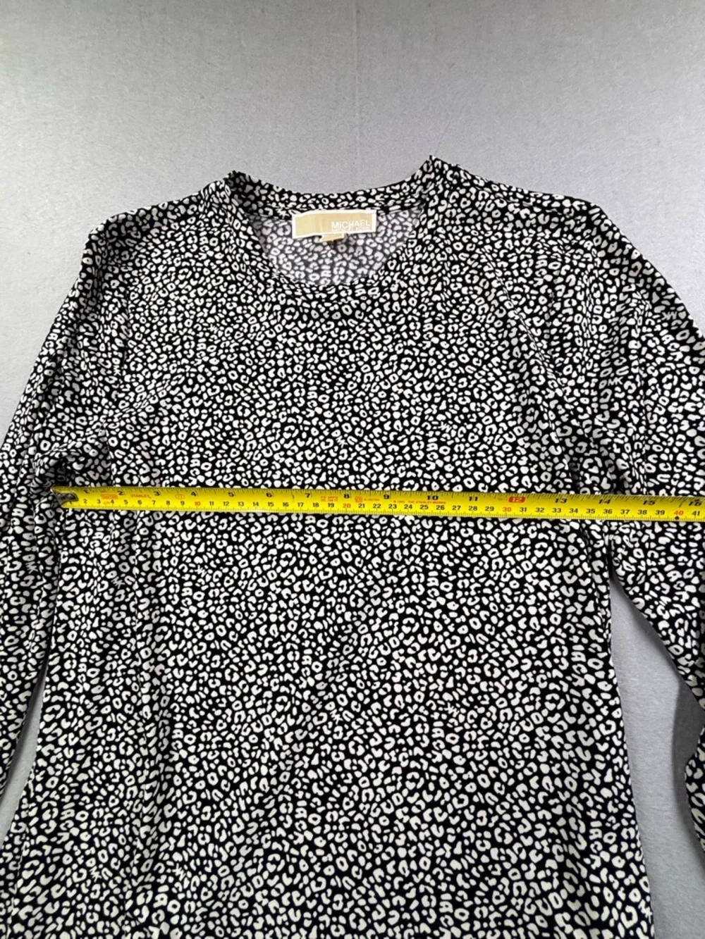 Michael Kors Black and White‎ Long Sleeve Printed Blouse